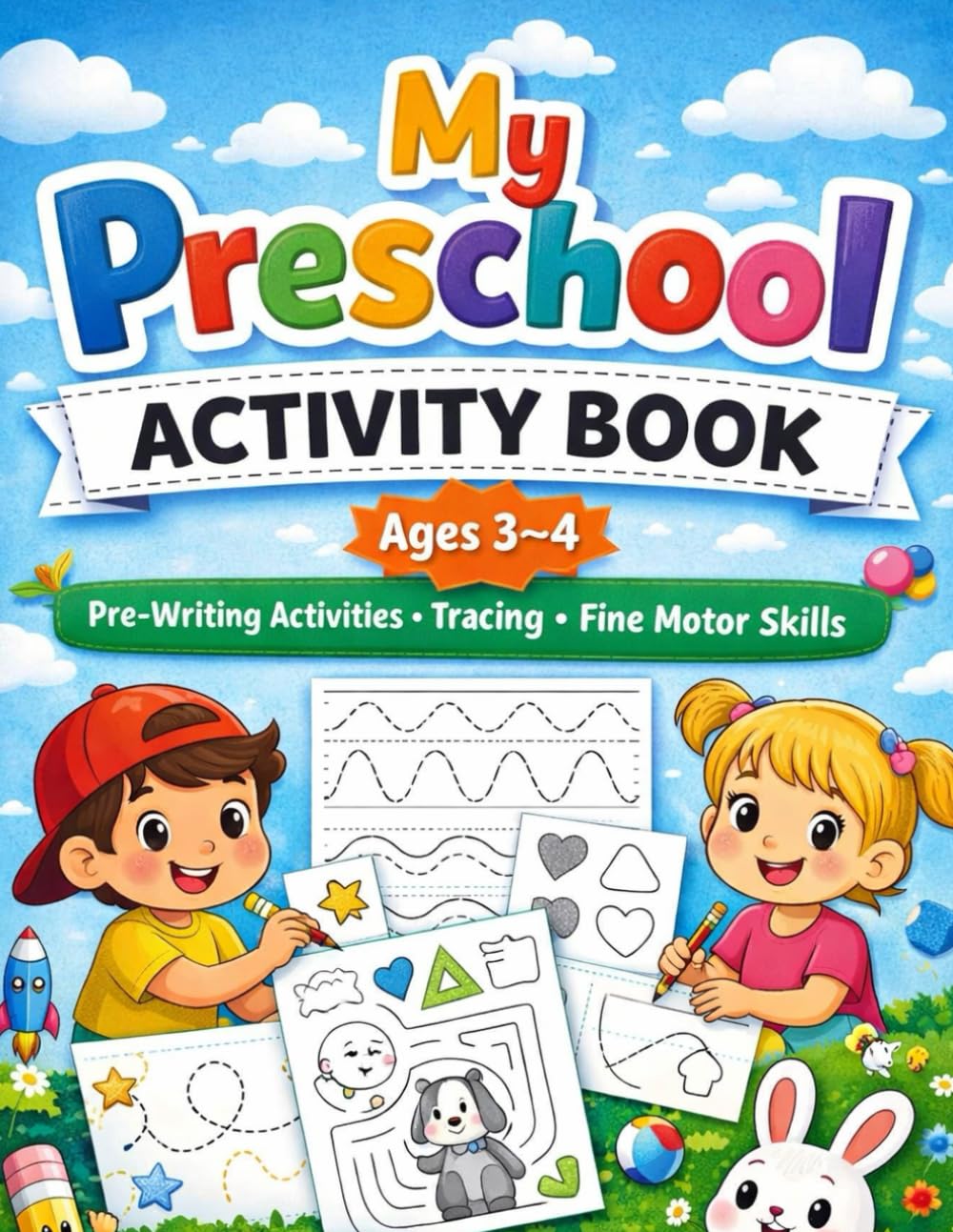 My Preschool Activity Book for kids Ages 3–4: Pre-Writing Activities, Tracing & Fine Motor Skills
