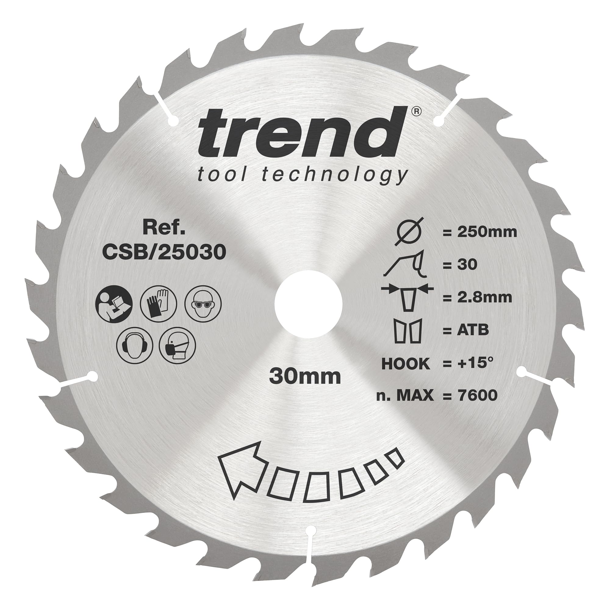 Trend Silver Craft Saw Blade 250Mm X 30 Teeth X 30Mm Pk 1 Csb/25030