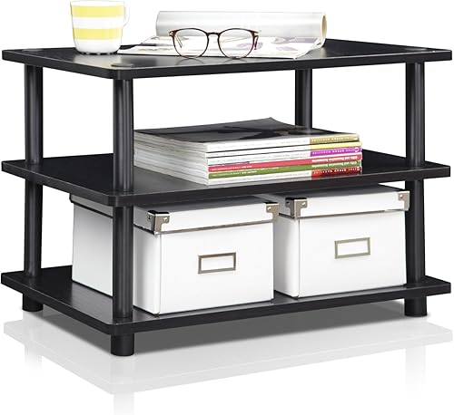 Miniatura 4 de Furinno TURN-N-TUBE TV Stand, 3-Tier Corner Entertainment Center, Open Shelf Design TV Console for TV up to 25 Inch, Toolless Assembly, for Living
