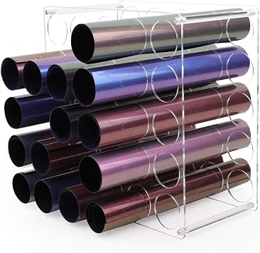 Vinyls roll holder, vinyls roll storage rack with 25 holes, organizer for