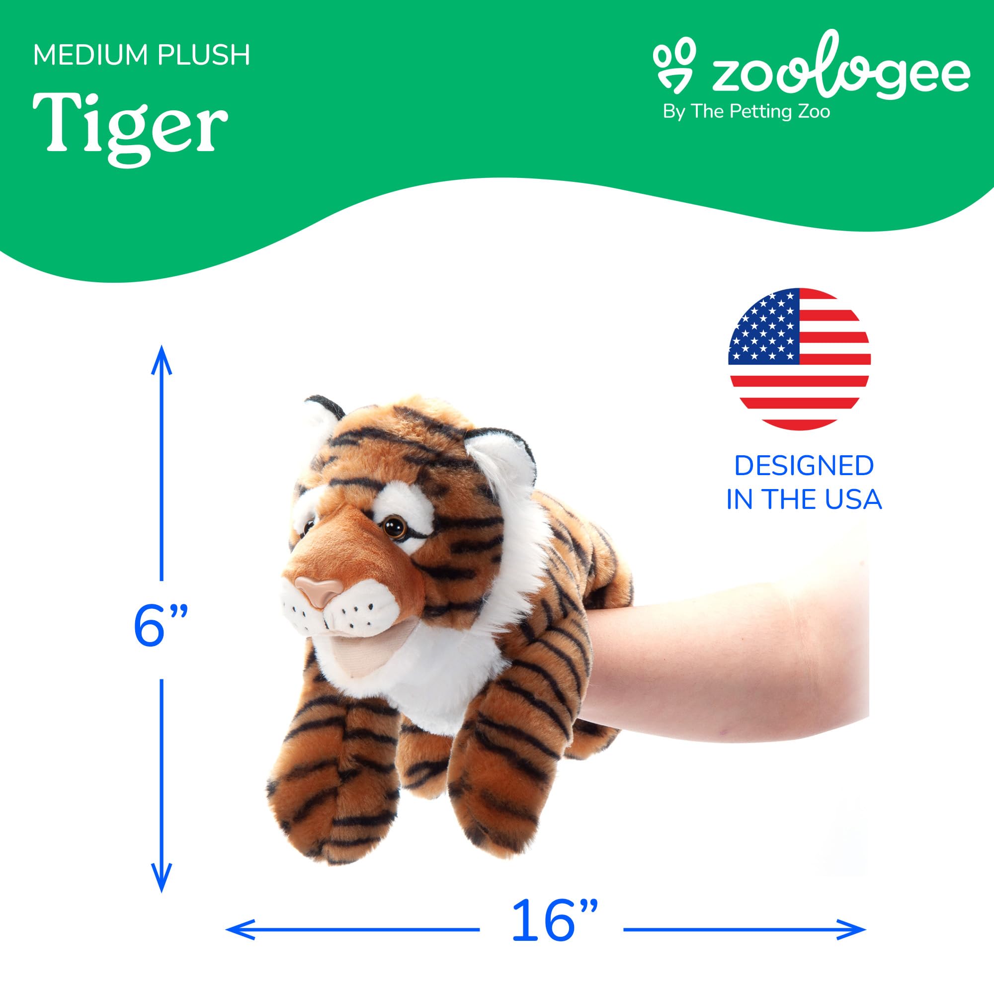 Amazon.com: The Petting Zoo Tiger Hand Puppet Stuffed Animal
