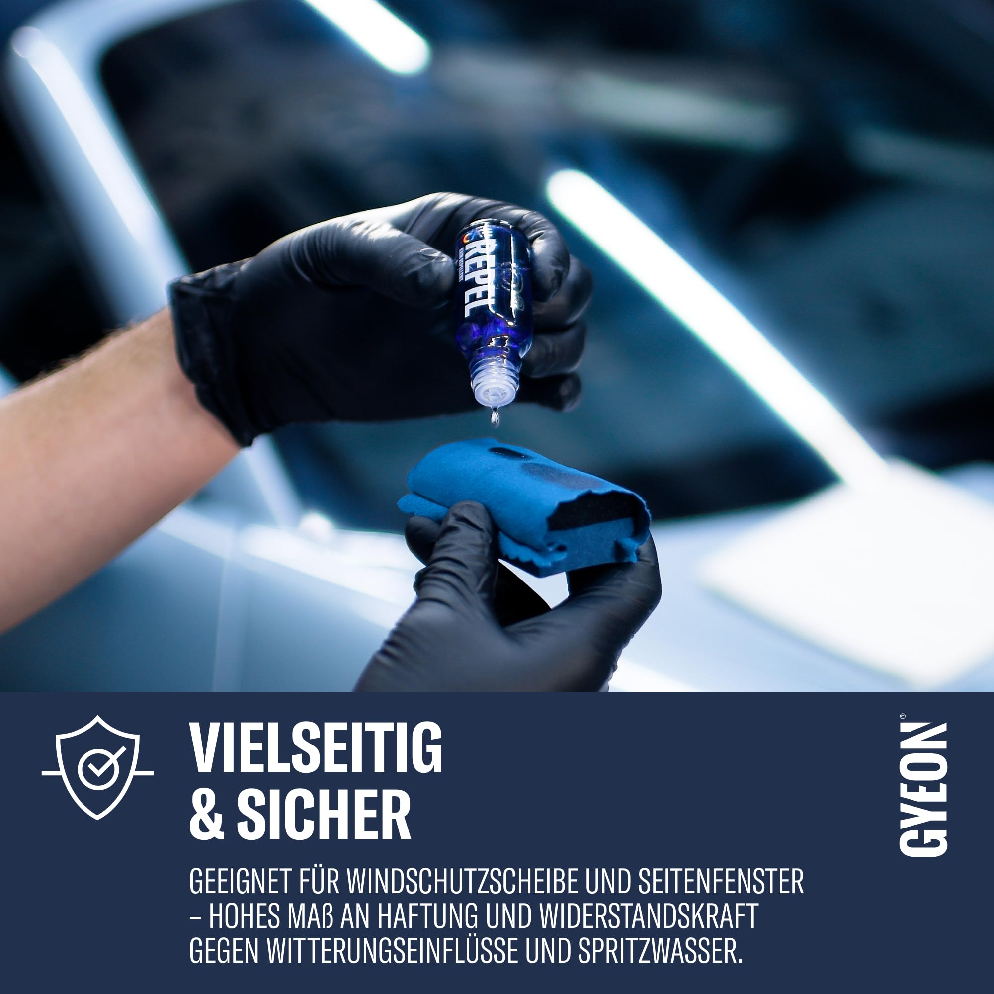 GYEON Q² View EVO – Glasversiegelung für Windschutzscheibe und Fenster, wasserabweisend, klare Sicht bei Regen, Haltbarkeit bis zu 24 Monate (20 ml)