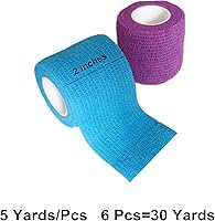 Vista 153 de Baisunt Paquete de 6 vendajes cohesivos de 1 pulgada, cinta autoadhesiva autoadhesiva autoadhesiva transpirable para muñeca, tobillo, deportes