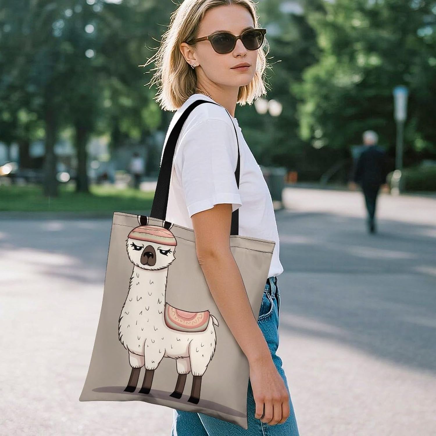 No Drama Llama Tote Bag Large Treat Bags for Women Men image 2