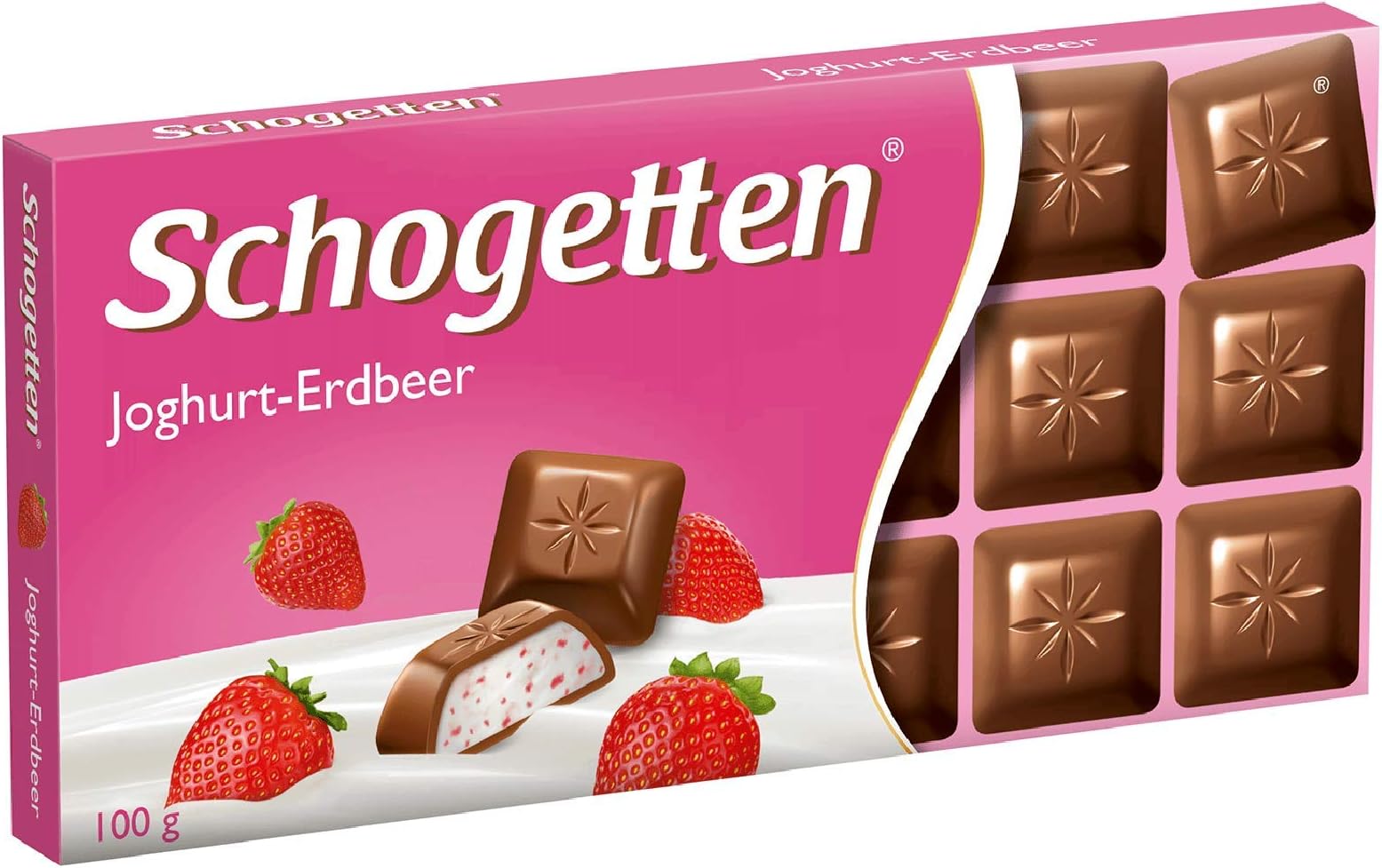 Schogetten Yoghurt Strawberry Chocolate Bar Candy Original German Chocolate 100g/3.52oz