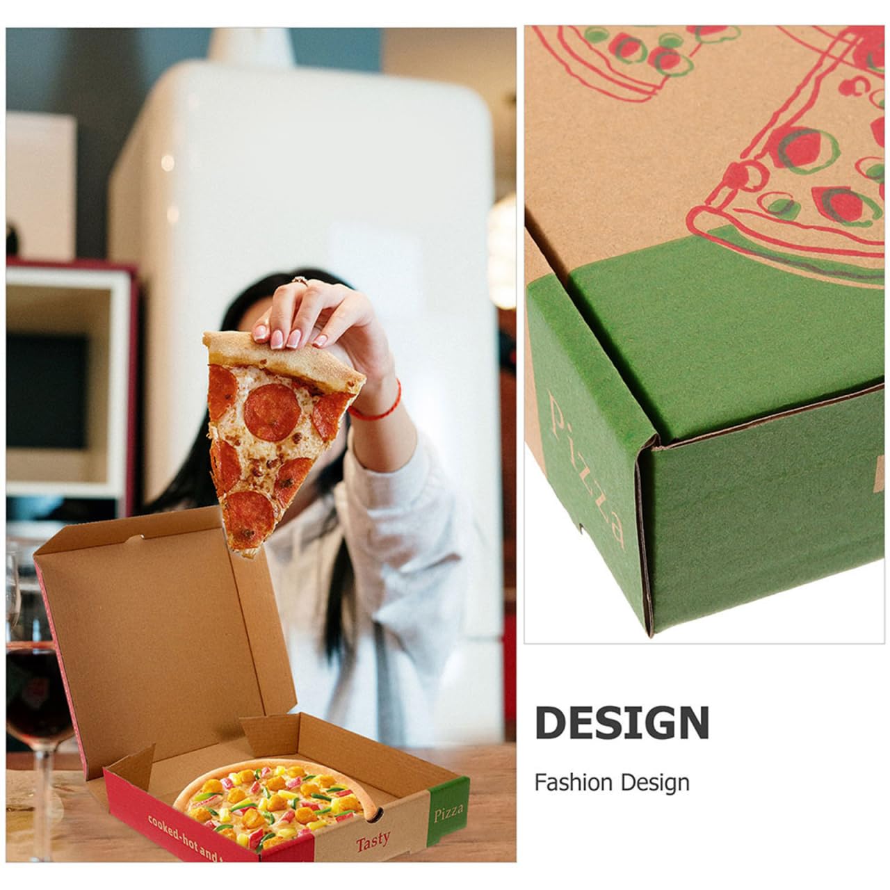 PRETYZOOM Lot de 10 boîtes à pizza vides en papier épais - Boîte de transport