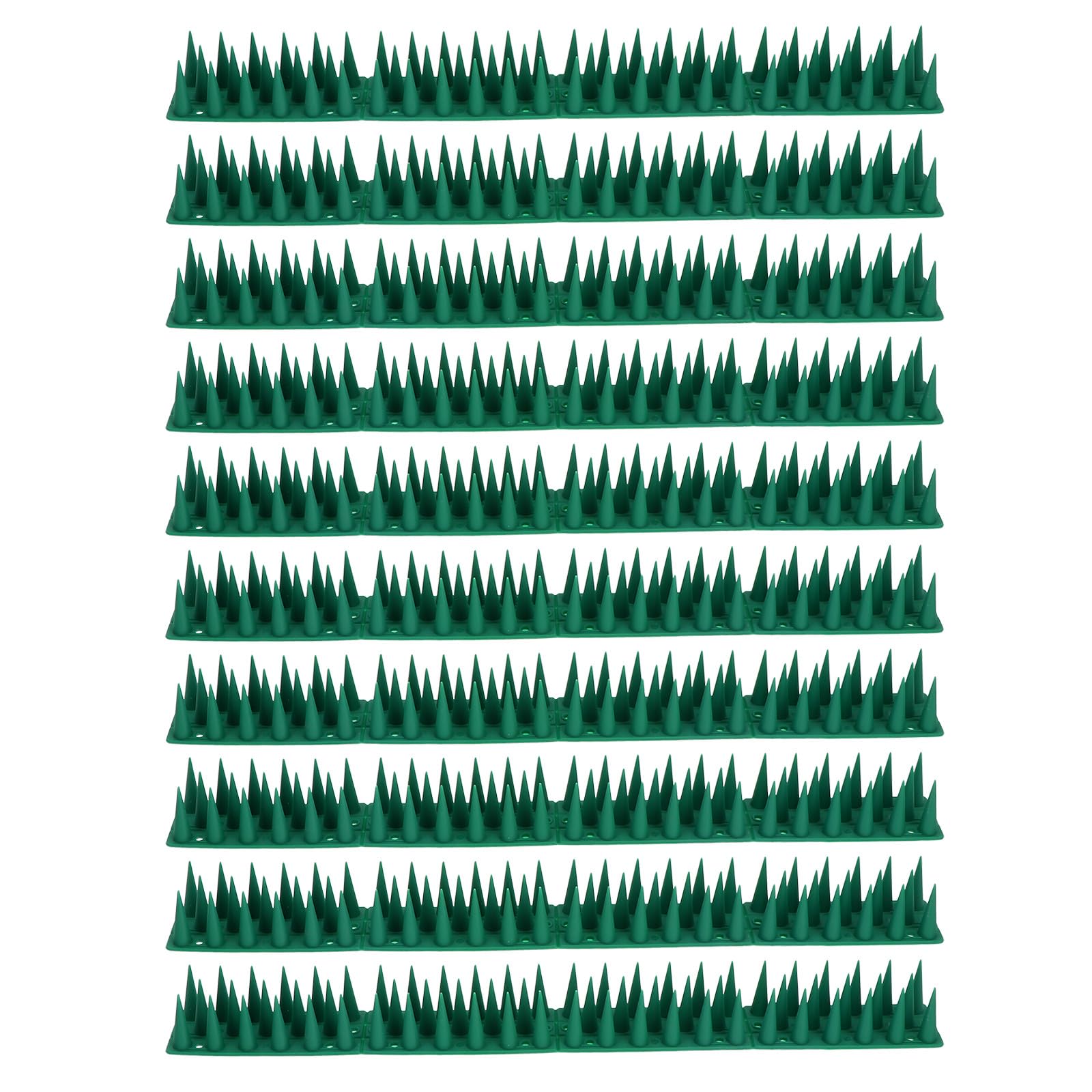 Lurrose Set 10 Strisce Anti-piccioni in Plastica Verde, Picchetti per Recinzione Resistente, Dissuasore Uccelli per Giardino, Terrazza e Tetto, Barriera Sicura Contro Passeri, Gabbiani