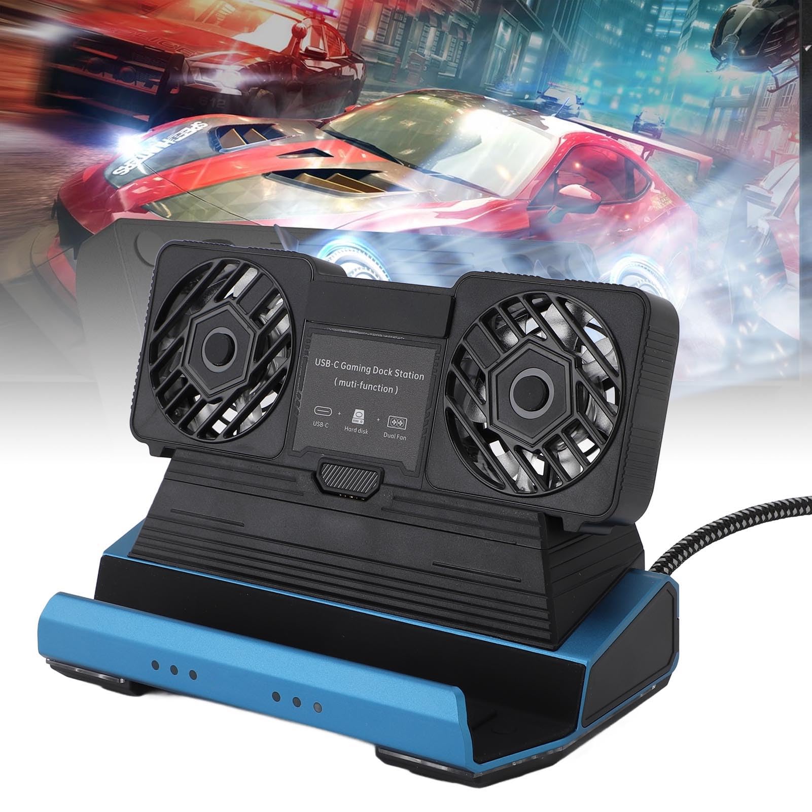 Asixxsix 10 en 1 Docking Station, 4K 60Hz Gigabit Ethernet 4 USB 3.0 PD100W M.2 NVMe Slot Legion Go Dock, Dock Station con refrigeración, Ventilador para Steam Deck OLED