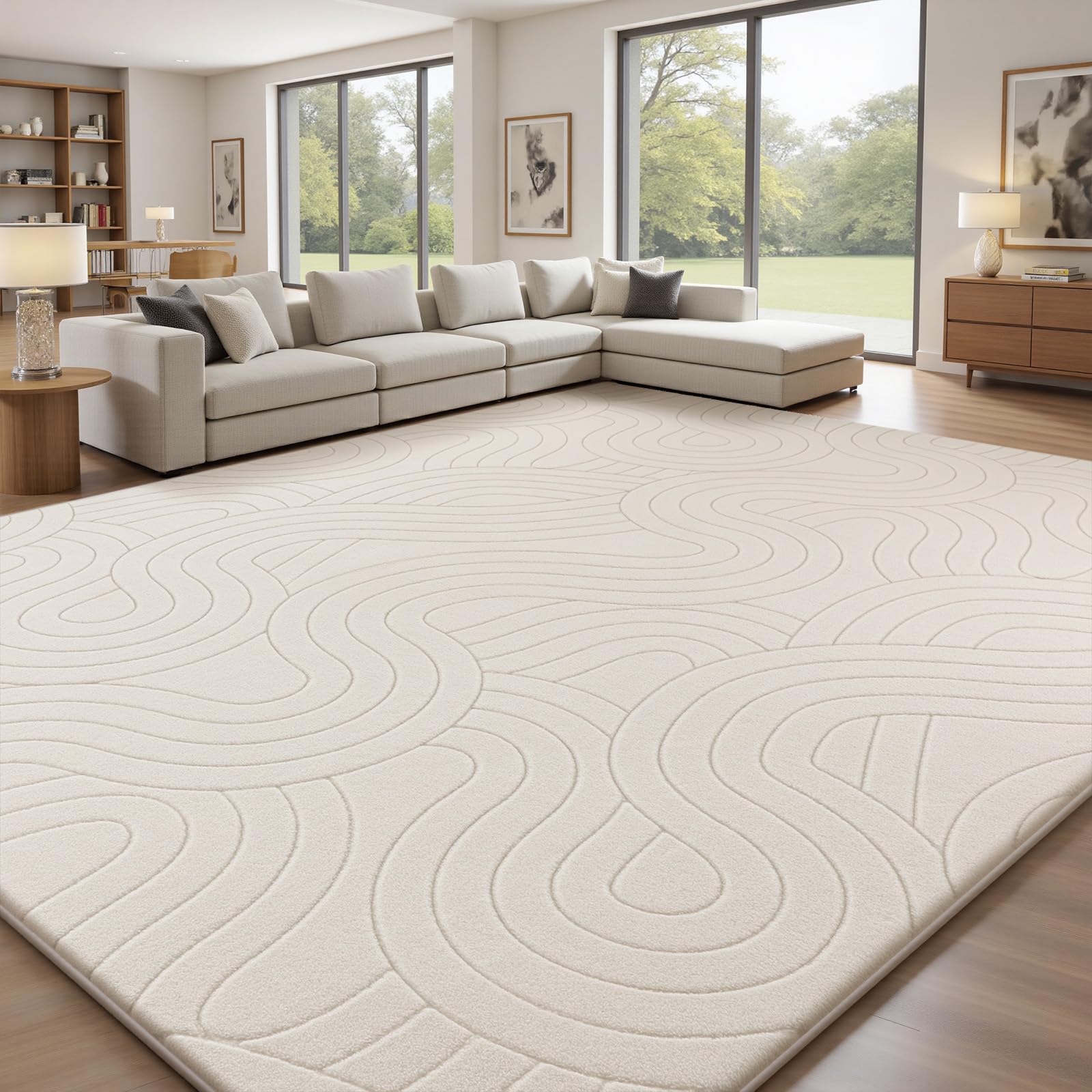 Treeboy Large Cream Area Rugs For Living Room 240X300 Kids Room Bedroom Rug