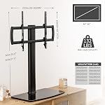 Universal TV Stand/Base Tabletop TV Stand with Wall Mount for 40 to 86 inch 5 Level Height Adjustable, Heavy Duty Tempered Glass Base, Holds up to 132lbs Screens, HT03B-003