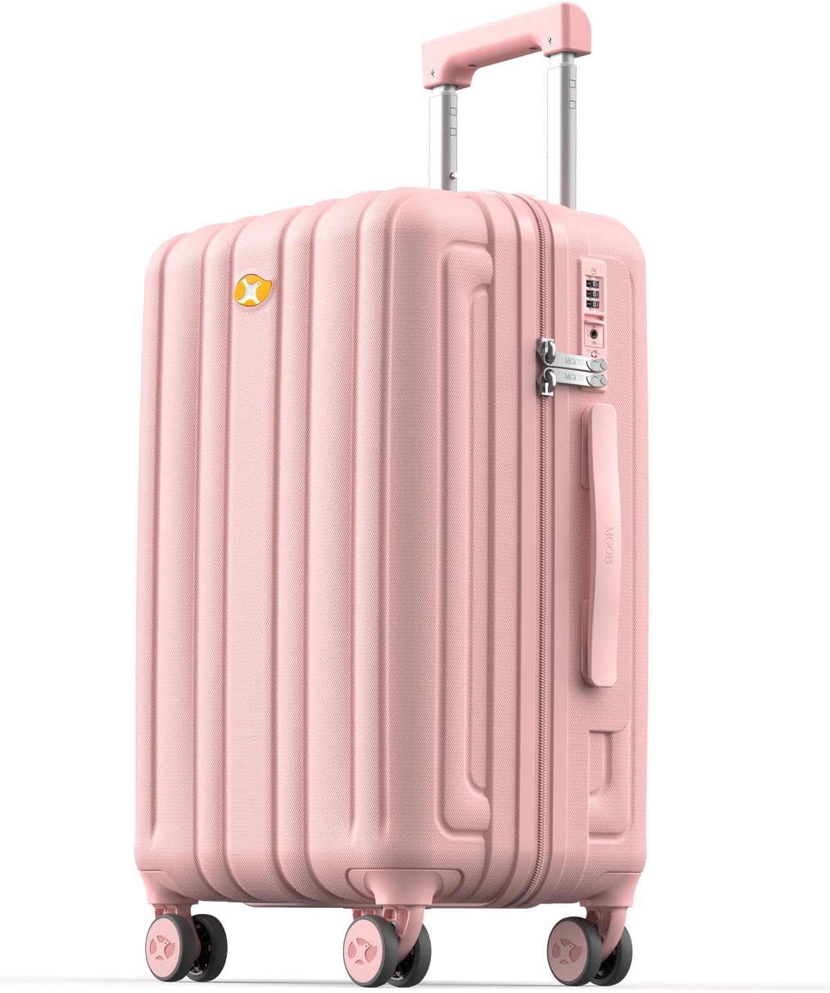 Carry On Luggage 22x14x9 Airline Approved, PC Hardshell Suitcase with TSA Lock, Carry On Suitcase with Spinner Wheels, 20 Inch Lightweight Rolling Luggage for Travel (M15-Pink)