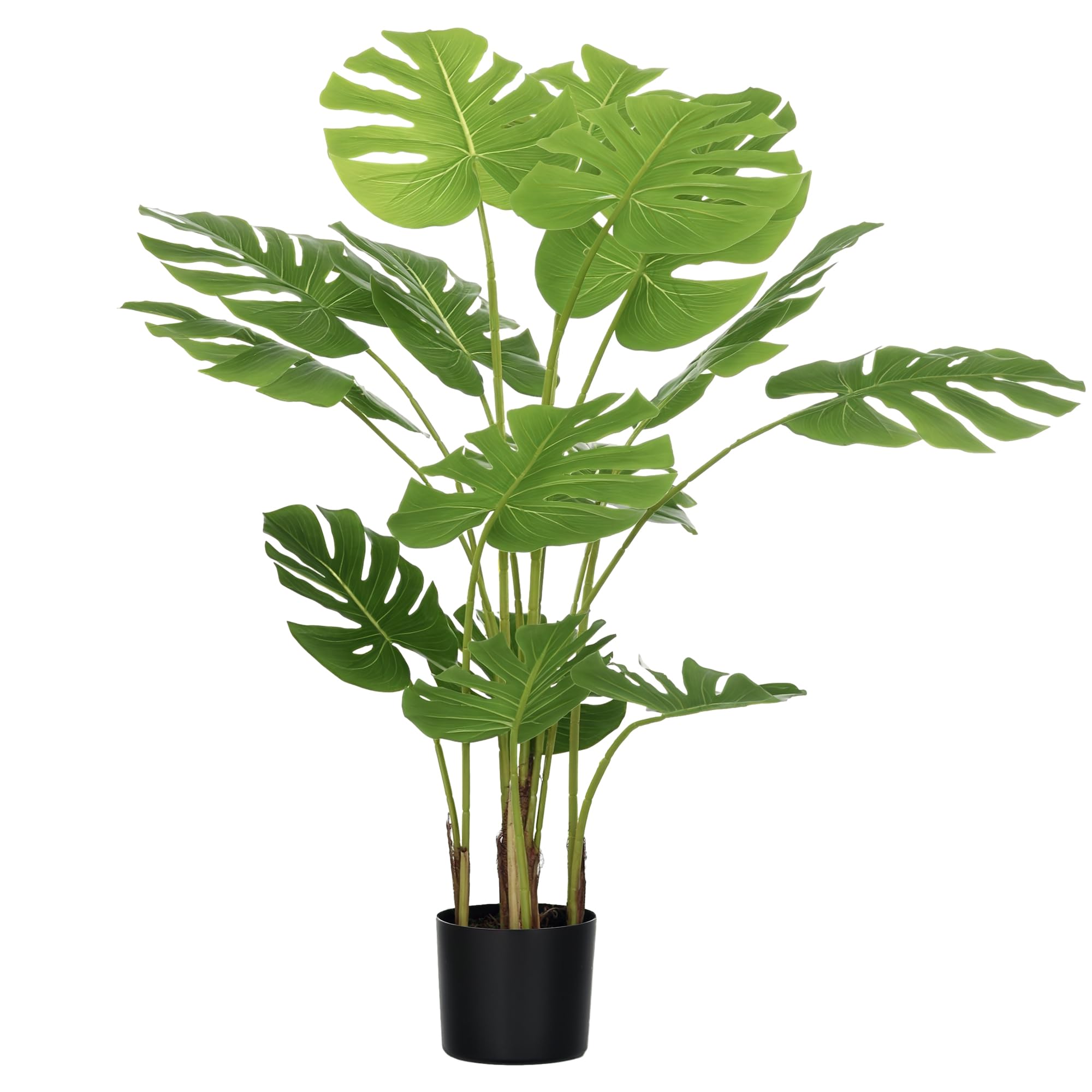 HOMCOM Kunstpflanze Monstera Deliciosa, 120 cm, 15 Zweige