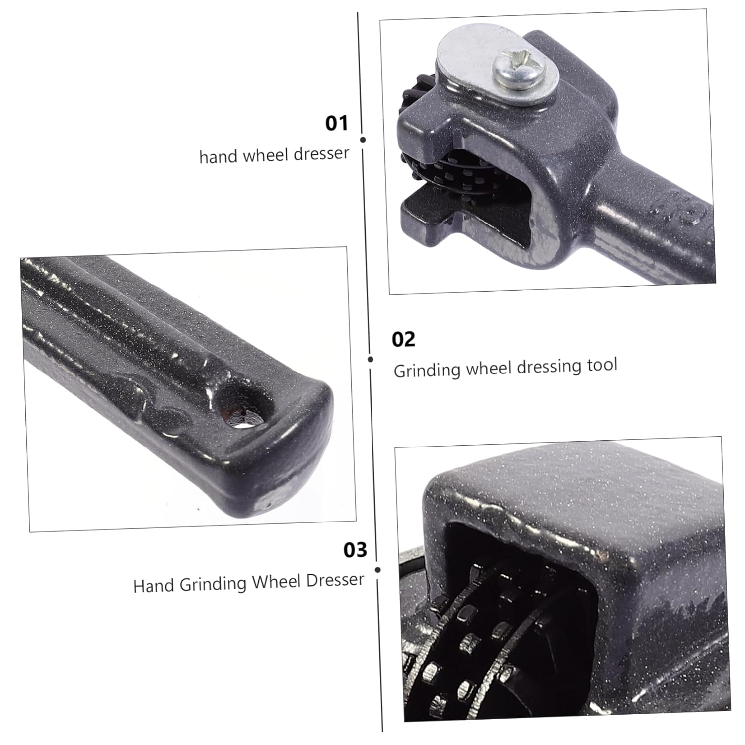 Handheld Grinding Wheel Dresser Tool for Easy Truing and Deburring Professional Dresser for Abrasive Sharpening Dark Grey Hand Tool with Comfortable Grip