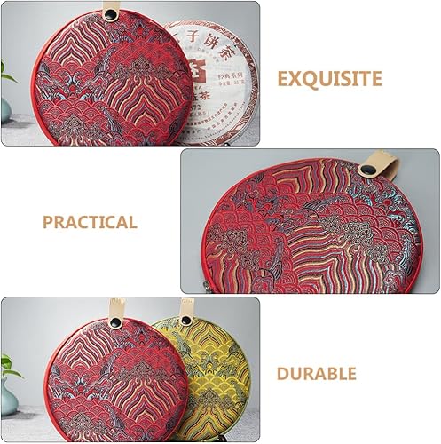 Miniatura 9 de Hemoton Caja organizadora de té de tela, bolsa de té china, baúl de almacenamiento para tarta de té Puer, bolsa de almacenamiento para tarta Puerh,