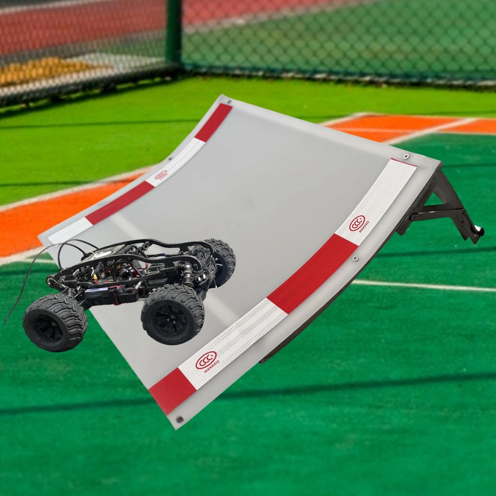 RC Car Jump Ramp de Lanzamiento para Vehículos Teledirigidos Accesorio de Reparación Profesional Material de Acero Y PC Diseño Plegable por, No Ajustable