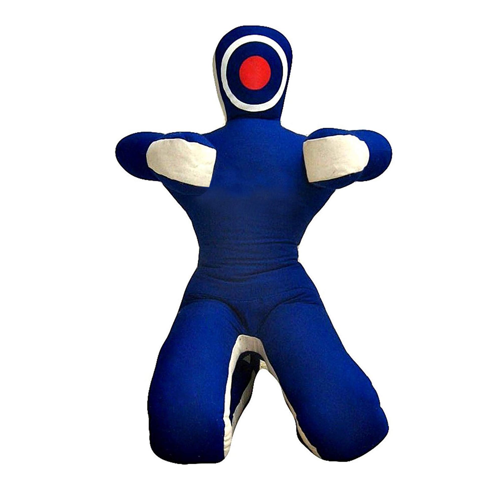 Grappling Dummy ROX Fit MMA - Saco de boxeo realista para artes marciales mixtas, posición sentada, manos delanteras, azul y blanco