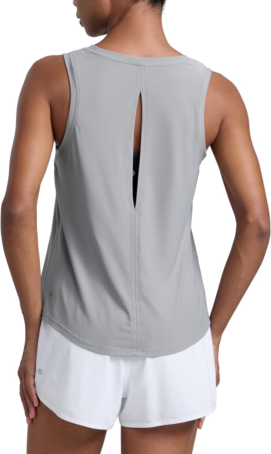CRZ YOGA Cloudweight Open Back Workout Tops for Women Lightweight High Neck Athletic Gym Tank Soft Running Sleeveless Shirts