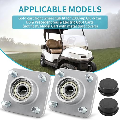 Miniatura 3 de Tektall Kit de cubo de rueda delantera Reemplazar para Club Car DS Precedent # 102357701 2003 en adelante con sellos de rodamiento en el interior