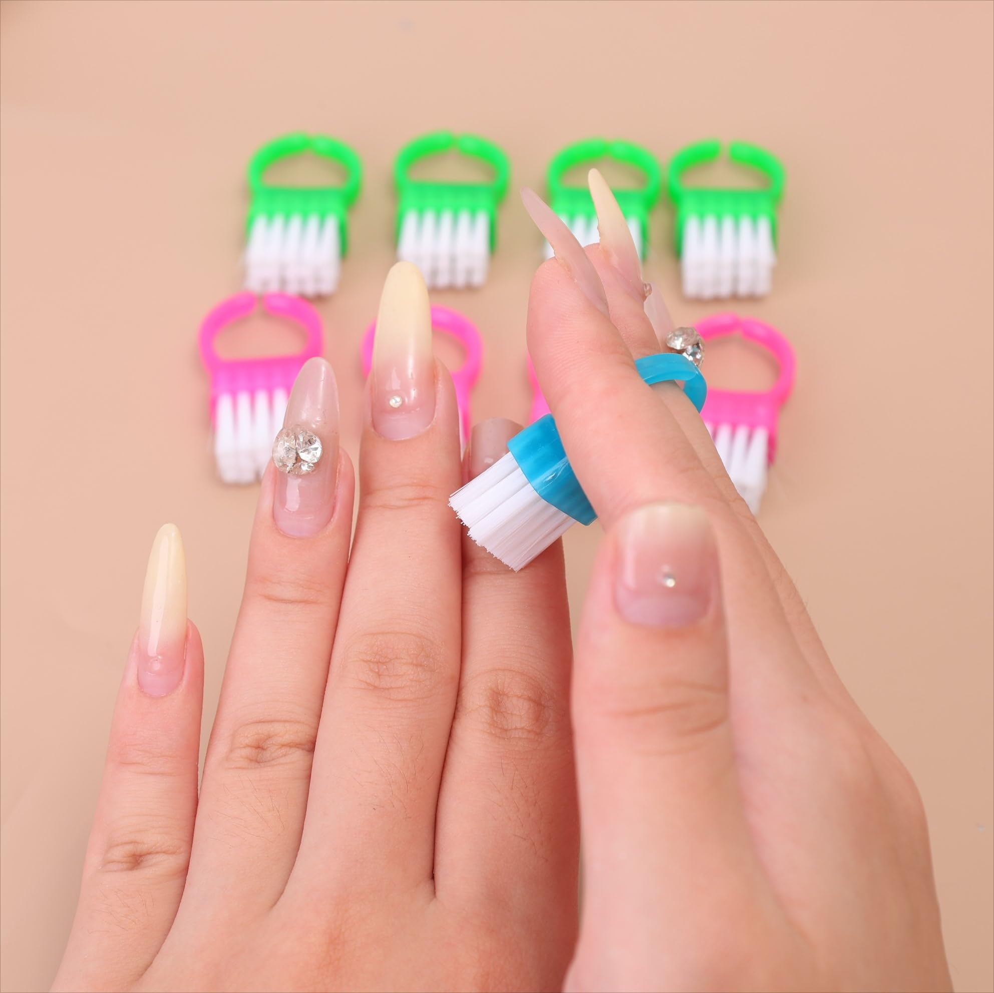 6PCS Mini Nail Art Brush Soft DIY Nails Cleaning Soft Brush Manicure Care Tool Random Color 4 2cm