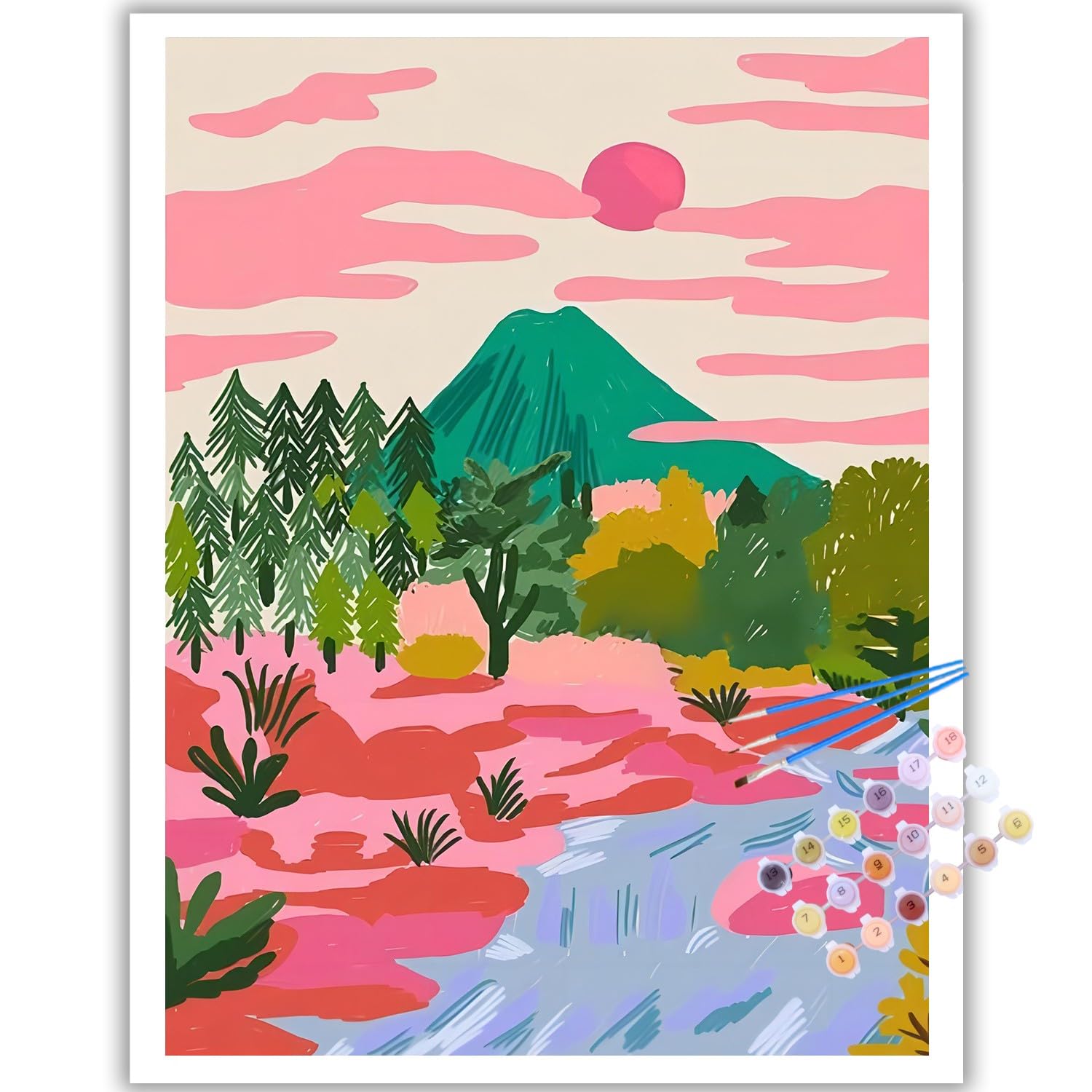 Landscape Paint by Numbers for Adults, Landscape Paint by Numbers, Paint by Number Canvas for Gift and Home Decor 12x16 Inch/30x40cm