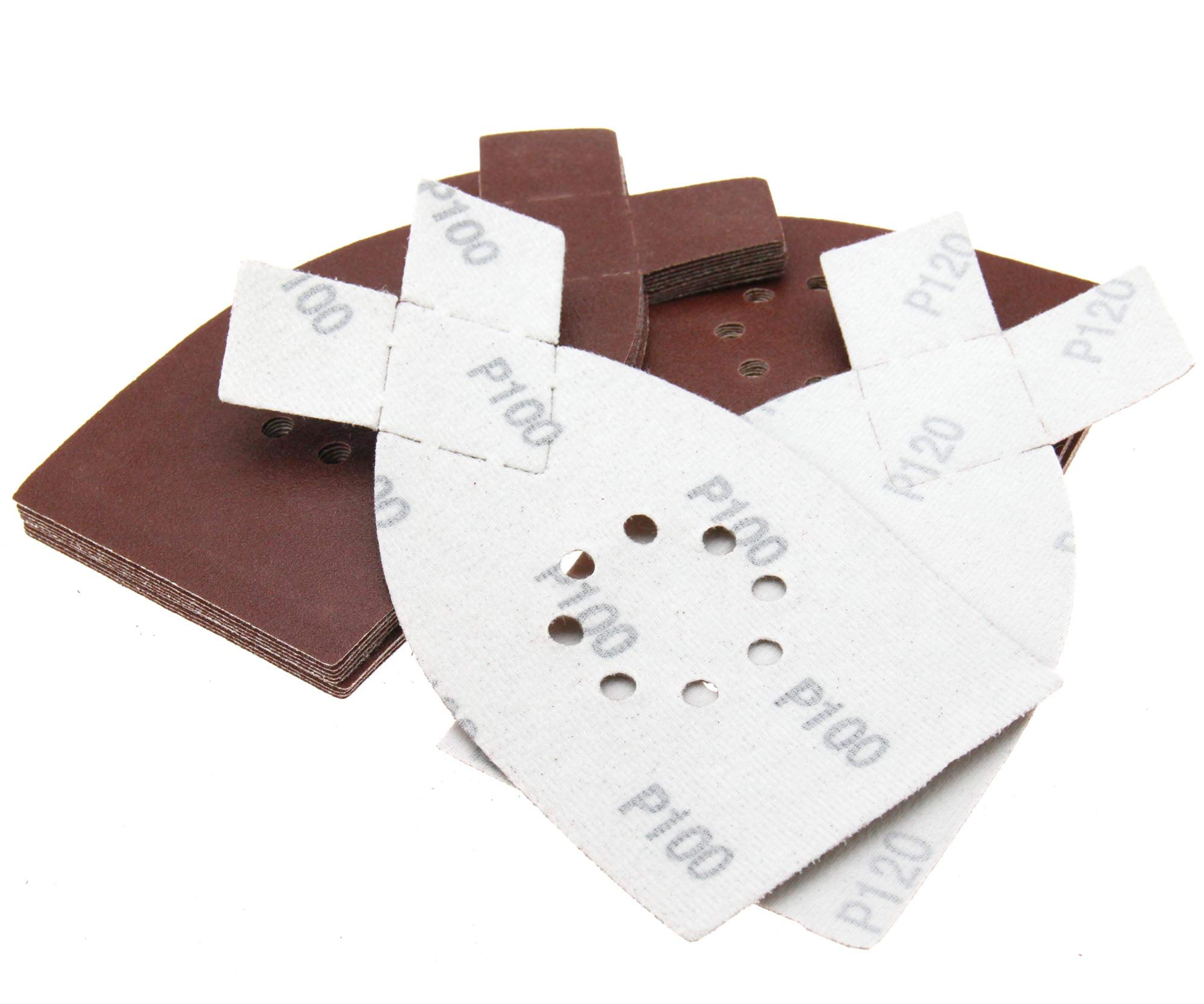 50 Feuilles Papier De Verre Mouse 105x175mm 8 Trous - Grains Assortis