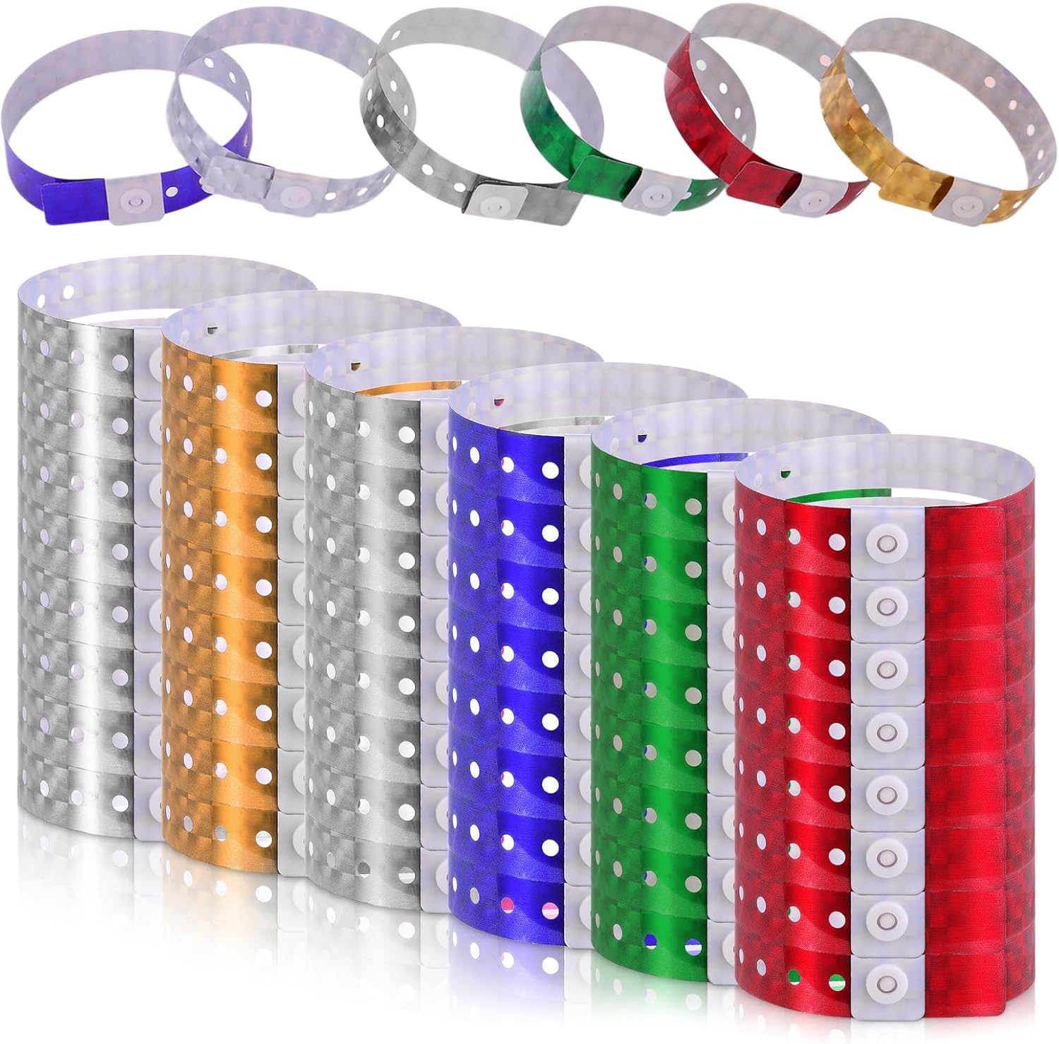 50 Pieces Wristbands for Events, Colorful Lightweight Event Wristbands Blue Wristband for Events for Party, VIP Club Music Meeting