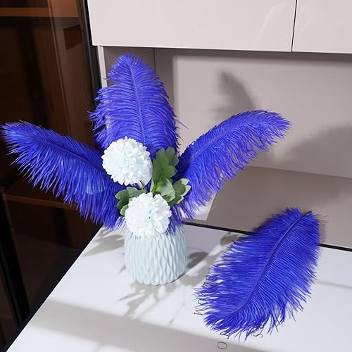 Miniatura 9 de Shekyeon Paquete de 10 plumas de avestruz moradas de 16-18 pulgadas (15.7-17.7 in)