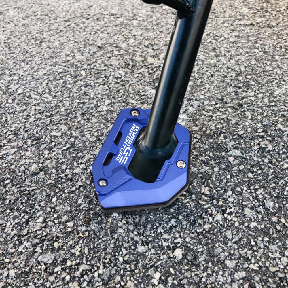 Modeer Per BMW R1250GS Adventure 2018-2023 (Non per veicoli abbassati) Moto Supporto CNC Prolunga Piastra Cavalletto Cavalletto Laterale Pad r 1250 gs adv r1250gsa Accessori (Blu)