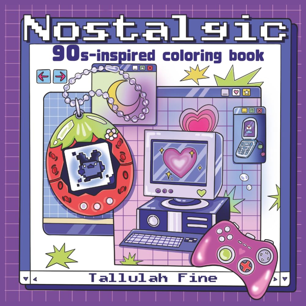Nostalgic Coloring Book for Adults: 90s Inspired Bold and Easy Designs, Fashion, Aesthetics & Groovy Style