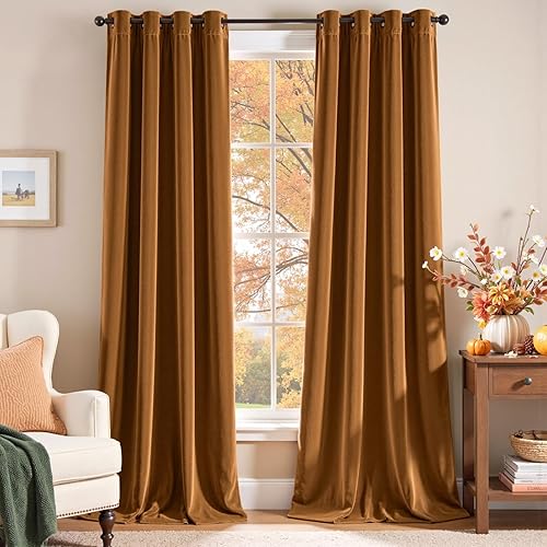 Miniatura 18 de Lazzzy Cortina opaca de terciopelo azul con aislamiento térmico para dormitorio, sala de estar, oscurecimiento de privacidad, cortinas de terciopelo