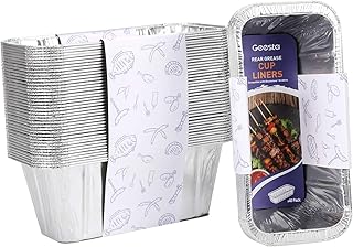 Geesta 40 Pack Blackstone Grease Cup Liners Aluminum Foil Drip Pan Compatible with 28 & 36 & 30 & 22 & 17 Inch Blackstone Griddles, Grill Grease Tray Blackstone Griddle Accessories