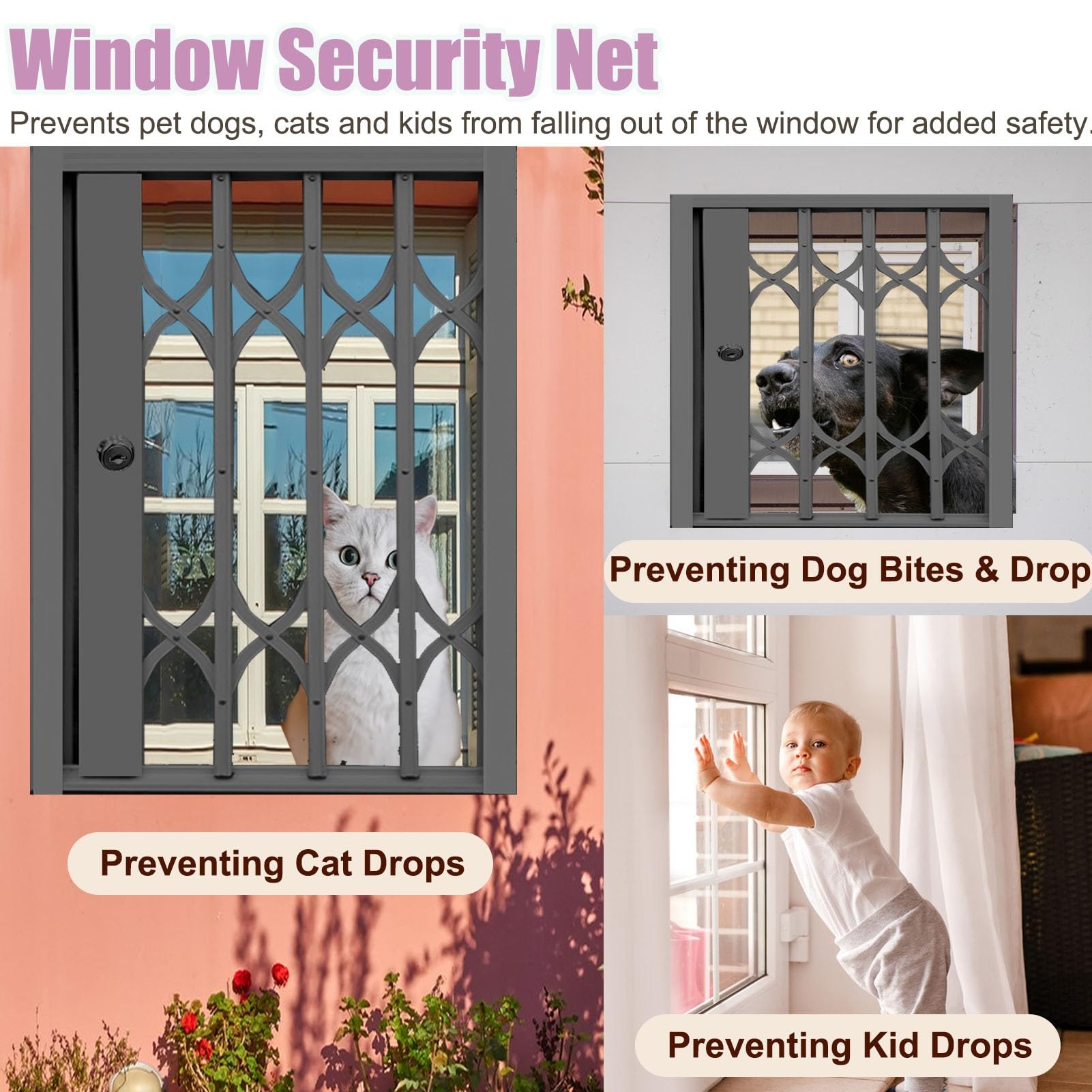 Rejilla plegable de seguridad para exteriores, protector de seguridad de metal para protección del hogar, prevención de robos para puertas, ventanas, hoteles y zonas residenciales
