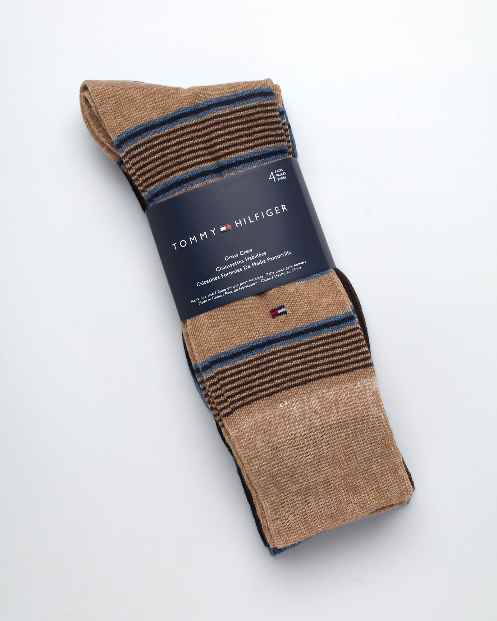 Tommy Hilfiger Herren-Socken – 4er-Pack, bequem, Stretch, atmungsaktiv, legere Arbeits-Crew-Socken für Herren (Größen: 40-47)