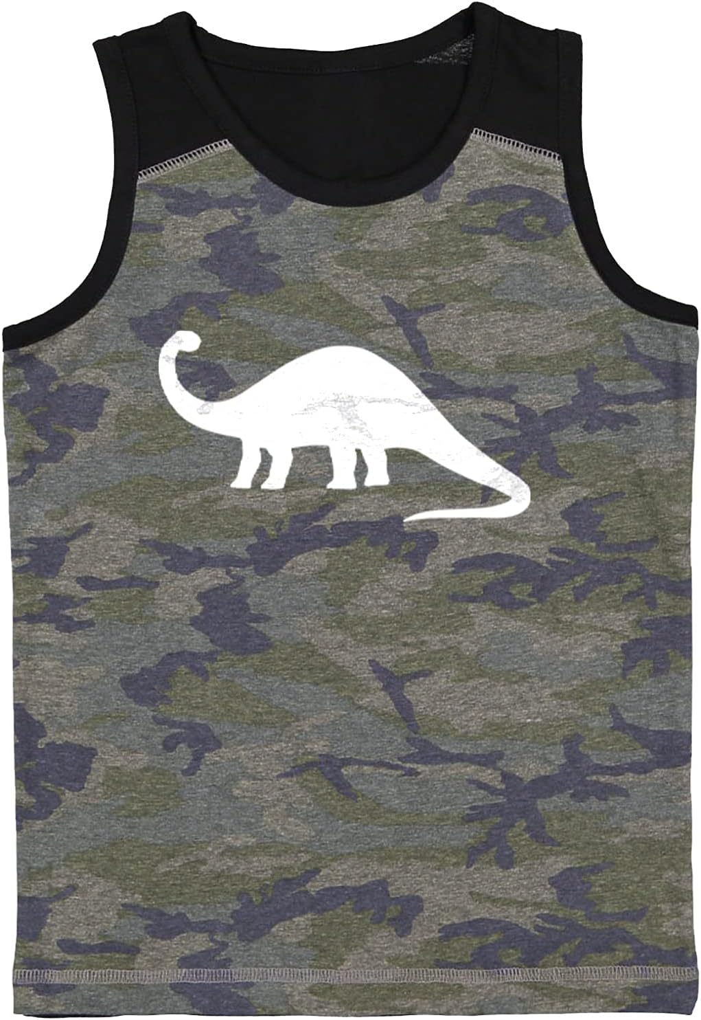 Dinosaur Silhouette - Dino Rawr Youth Contrast Back Tank Top
