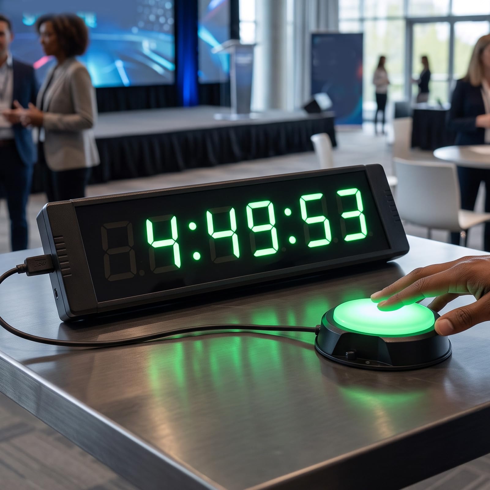 Fafeicy Minuterie de Compte à Rebours LED, Télécommande à Affichage Vert