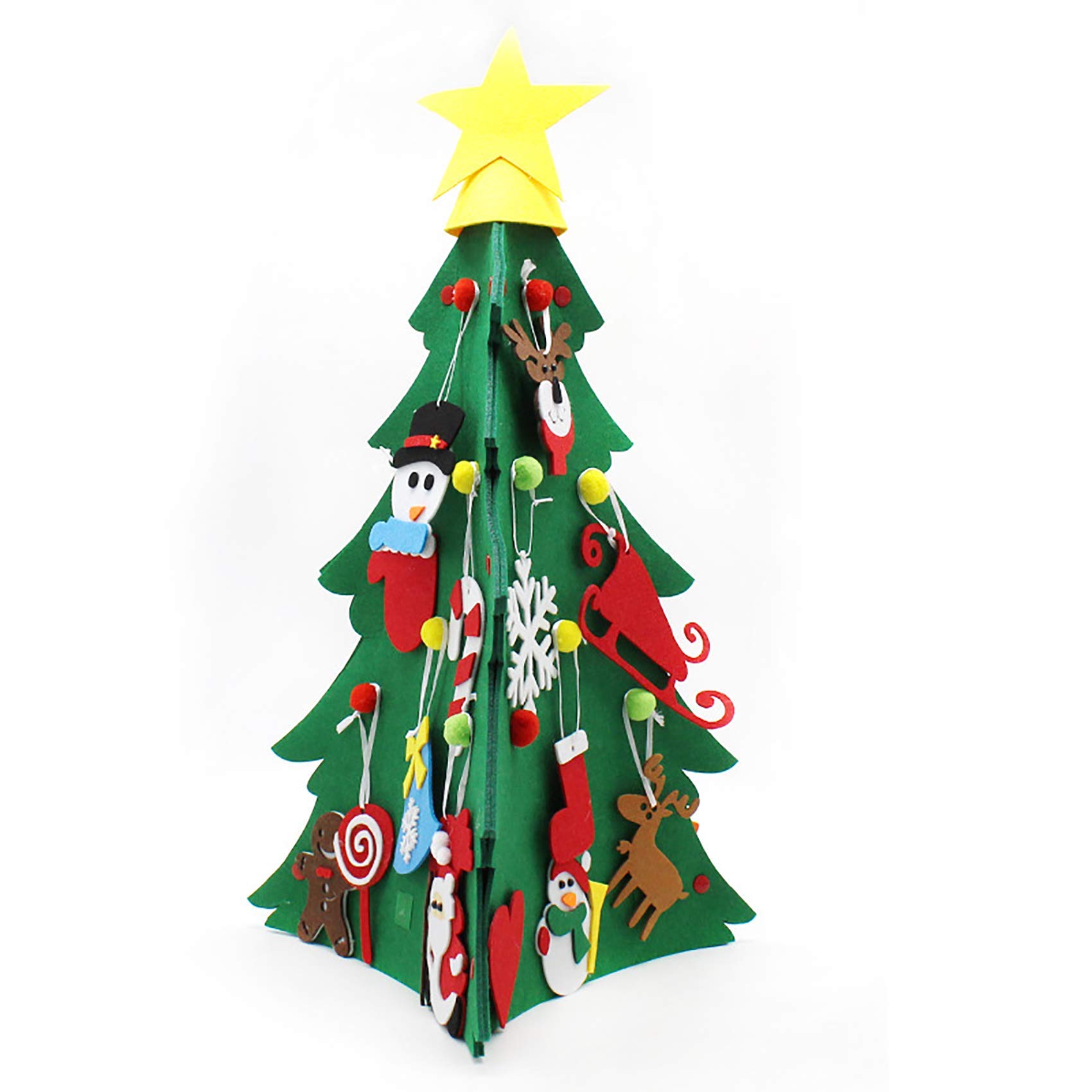 フェルトオーナメント付きクリスマスツリー Amazon｜DIY フェルト クリスマスツリー 2フィート 壁掛けクリスマス