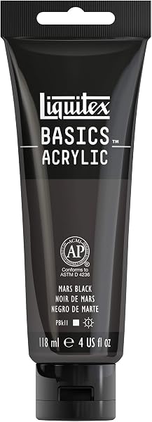 Liquitex Basics Acrylic, 1046276, Colore Acrilico, Nero Di Marte, 118 Ml (Confezione Da 1) - 1
