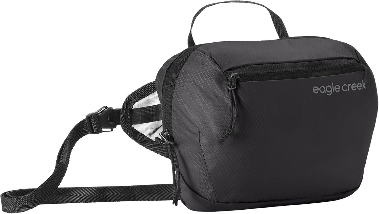Eagle Creek Packable Hip Pack - Lightweight Hip Pack for Easy Carrying- Secure Fit - Essential Accessories Storage - Hands-Free Wear Options - Front Pocket Key Clip - Strap Keepers - Black