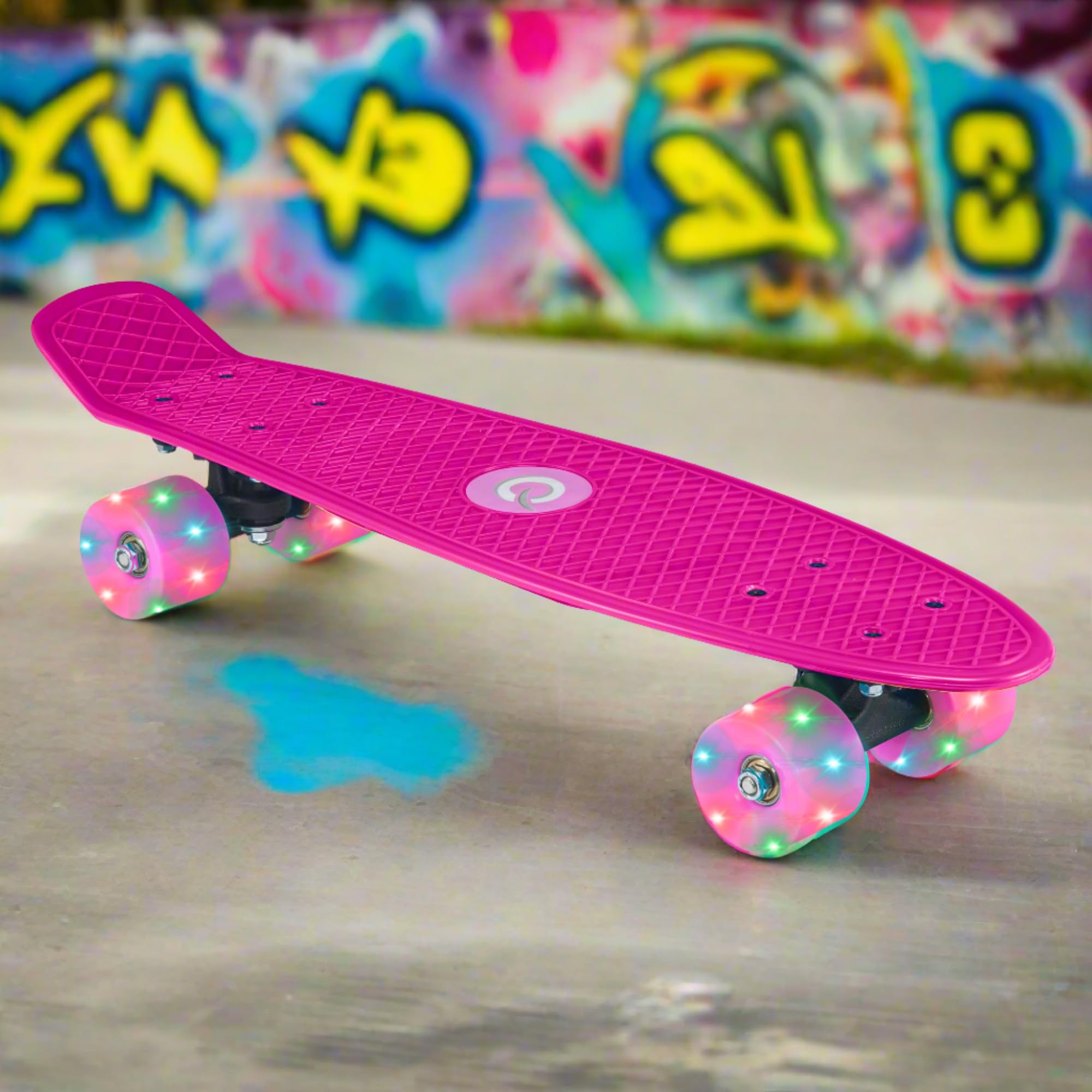EVO Planche à roulettes lumineuse de 6,7 m | Skateboard pour débutants ou professionnels | Skateboard lumineux pour enfants et adolescents | Mini Cruiser complet | Convient à tous les enfants de 3 ans