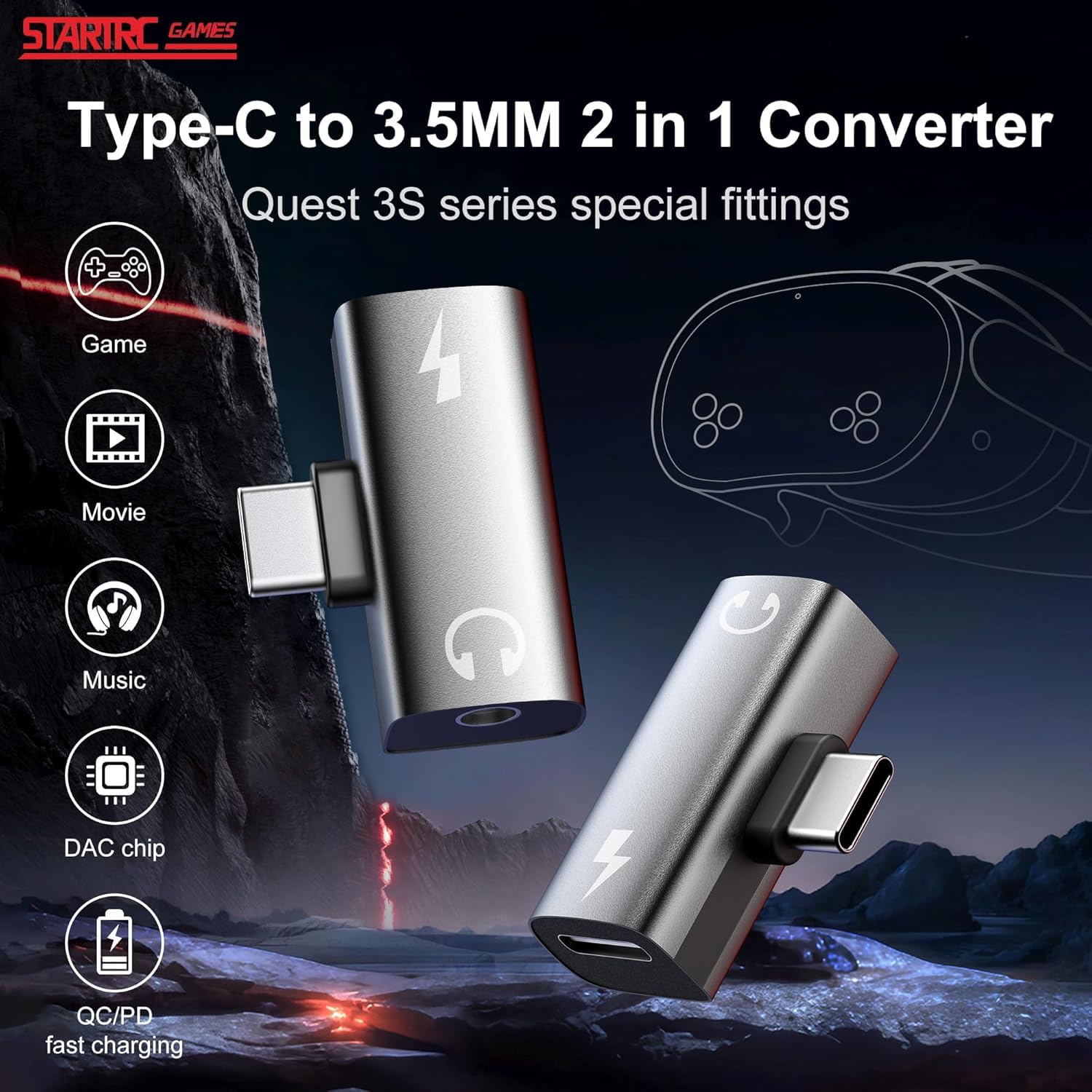 Kit Adaptateur Type-C Vers Jack 3,5 Mm + Chargeur PD 15W – 2 Pièces Argent + 2 Adaptateurs USB – Pour écouter De La Musique En Chargeant