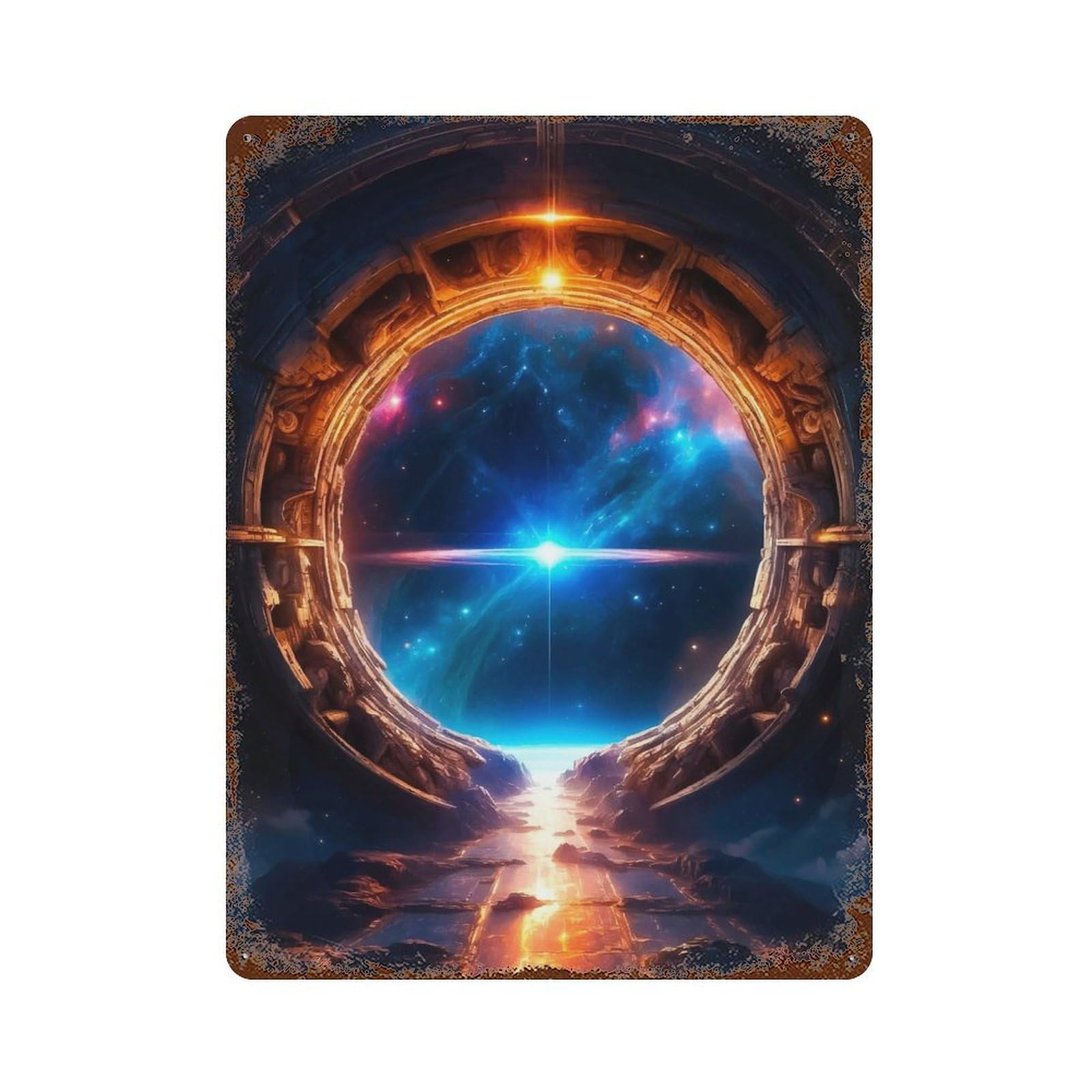 Strange Portal Vintage Metal Tin Sign 15.7"x11.8", for Garage, Bar And Workshop Decor, Old School Wall Decor