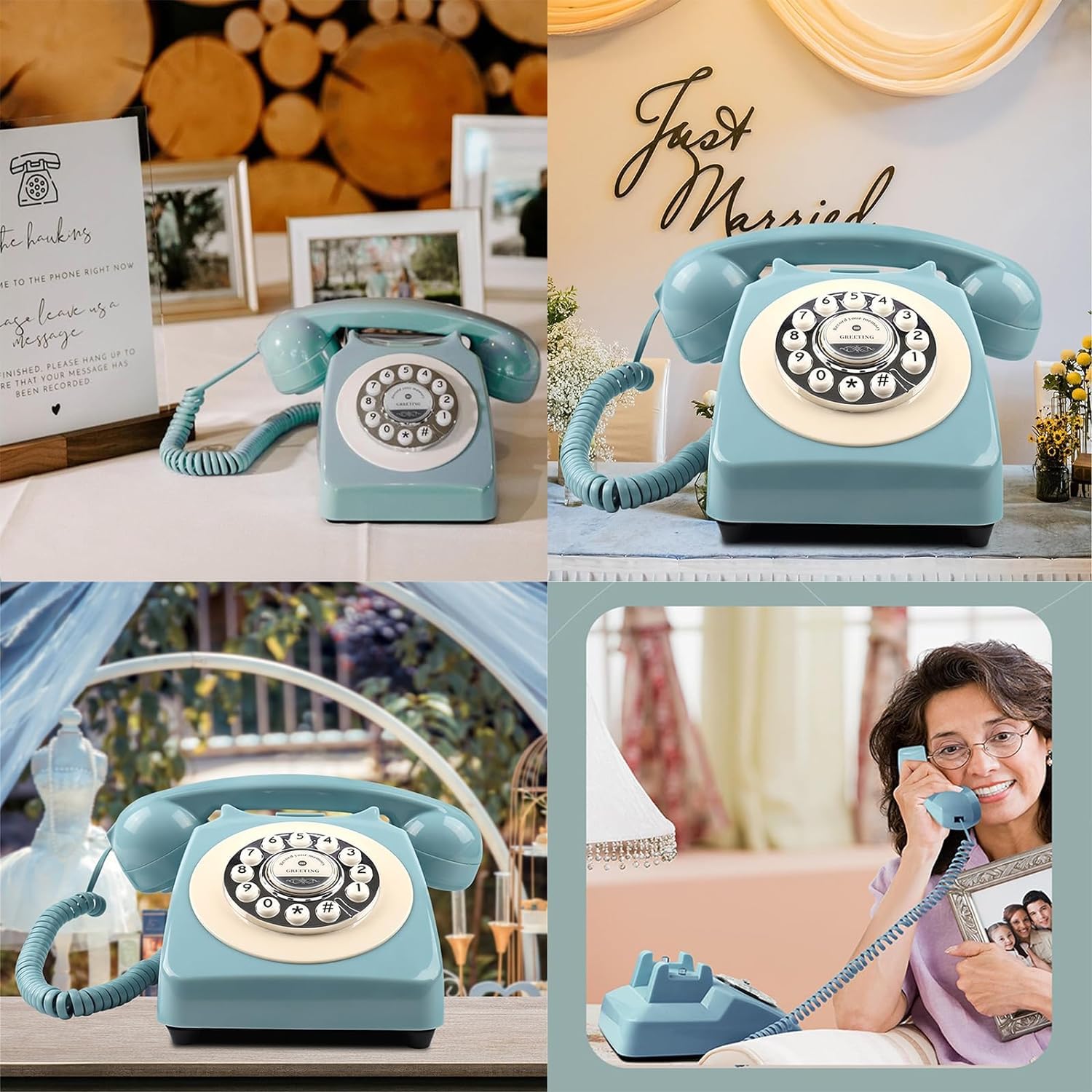 Libro degli ospiti audio per matrimoni, telefono per registro audio degli ospiti, registra messaggi audio personalizzati, libro degli ospiti classico in stile retrò, per feste, compleanni e