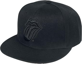 Rolling Stones Mens Classic Tongue Snapback Baseball Cap Black