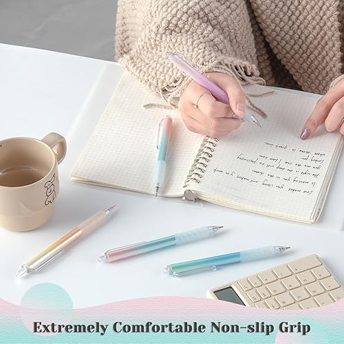 Miniatura 3 de Aisibeiger Bolígrafos de tinta negra, bolígrafos de escritura suave, punta media de 0.039 pulgadas, bolígrafos de oficina con agarre súper suave (12