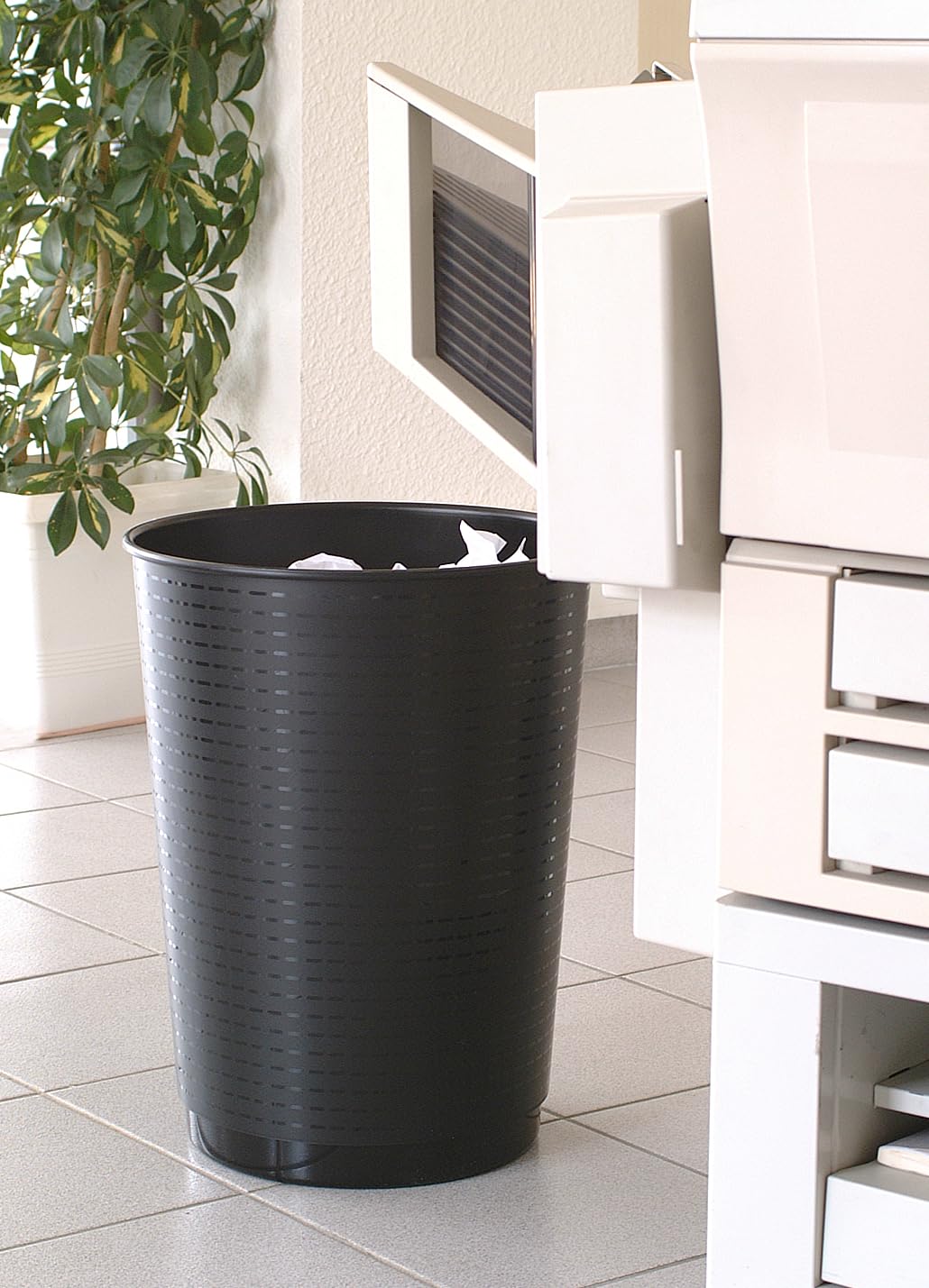 Corbeille à papier maxi capacité Cep Pro noire 40 L | Polypropylène, 49 cm