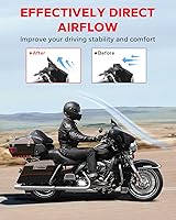 Vista 3 de Amazicha - Parabrisas ondulado negro de 7 pulgadas compatible con Harley Davidson Touring Street Glide/Electra Glide/Ultra Limited/Tri Glide FLHT