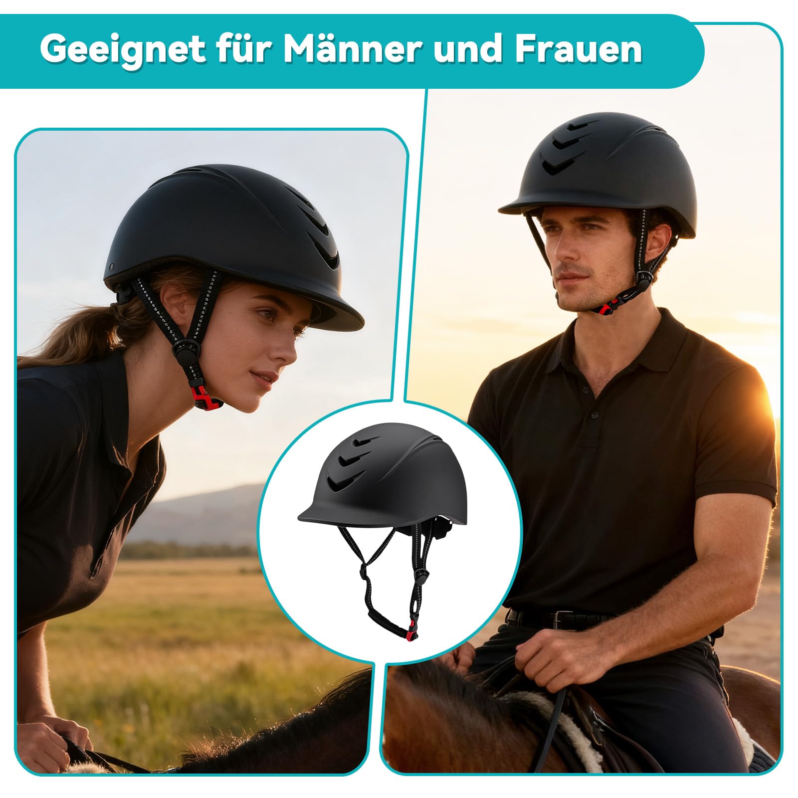 Sharplace Reithelm Schutz für Kinder, Kinderhelm, Reitkappe verstellbar für Mädchen & Jungen, belüfteter Reithelm zum Reiten, Radfahren, Skifahren
