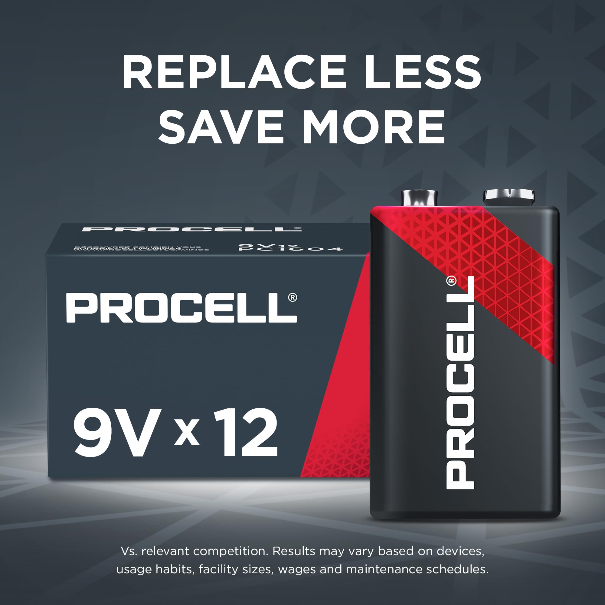 Duracell pc1604bkd09 Procell Alkaline-Manganese dióxido de batería, 9 V (Caso de 72)