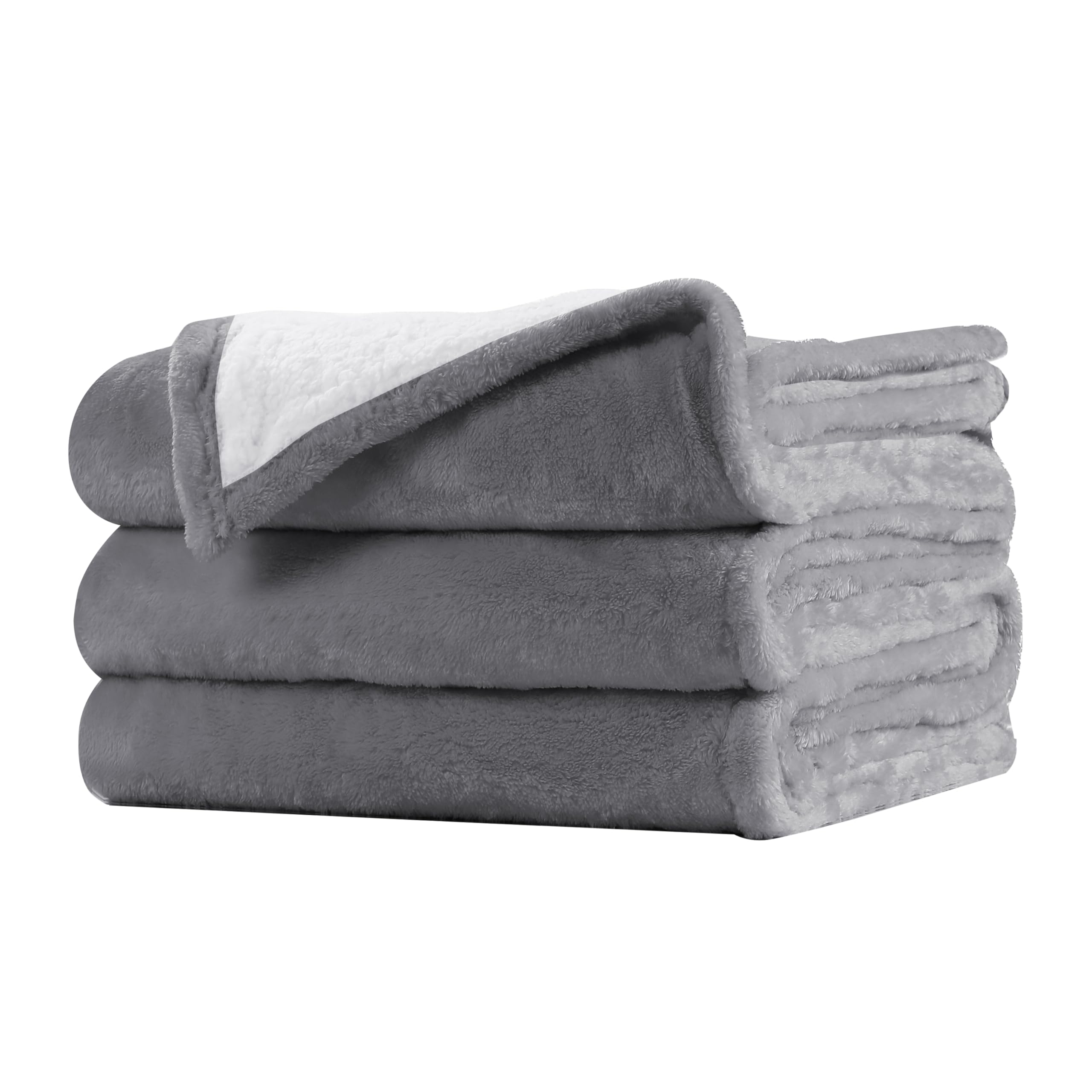 Centhermy Soft Flannel Fleece Blanket 150×200cm, Warm & Skin-Friendly Double Size Blanket for Sofa, Bed or Office, Machine Washable, Light Grey — image 1