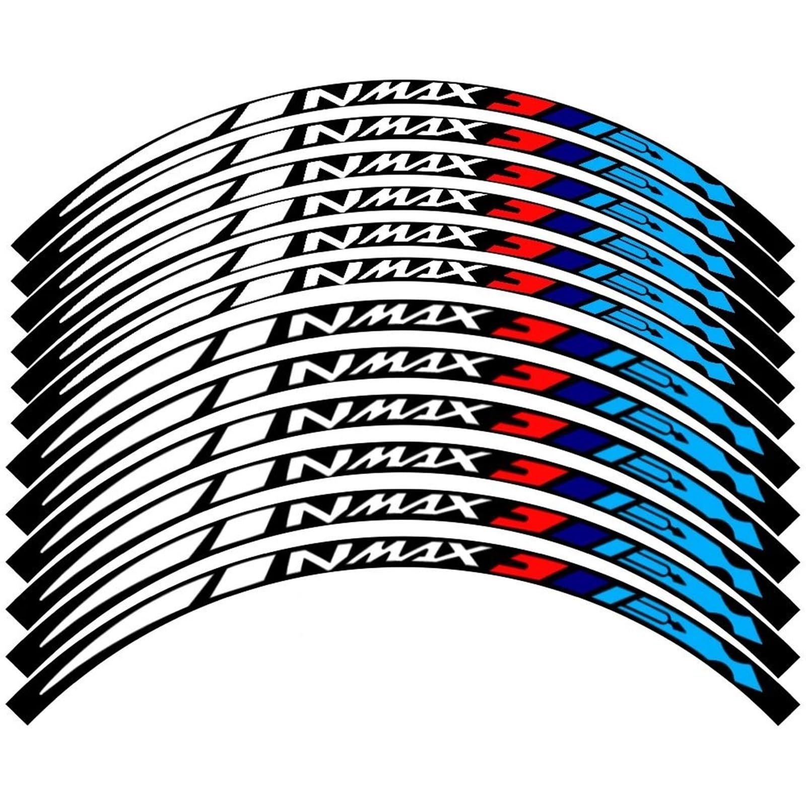 Motorcycle Reflective Rim Edge Stripes Wheel Stickers for Yamaha N MAX NMAX 155 Nmax155 Decorative(Color3)
